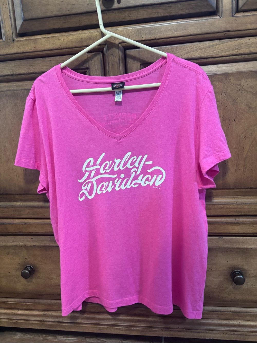Harley-Davidson Women's Pink V-Neck Logo Tee